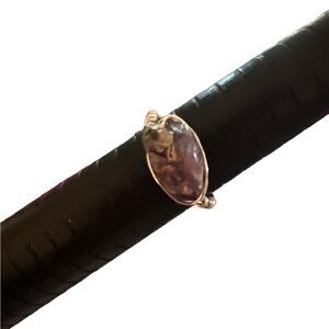 HANDMADE | PURPLE STONE SILVER WIRE RING SZ 8